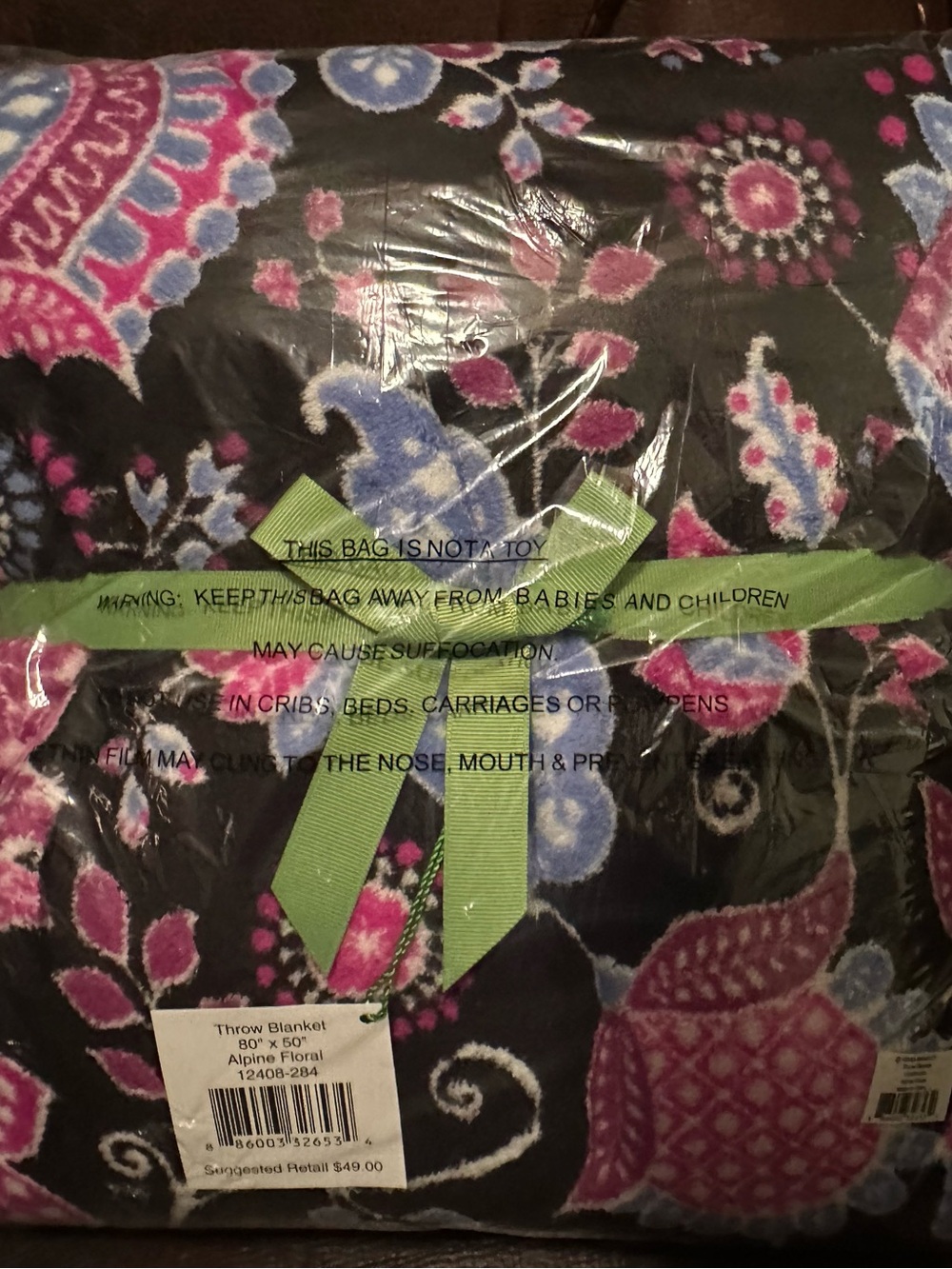 Rare NWT Vera Bradley Alpine Floral Plush Blanket Throw